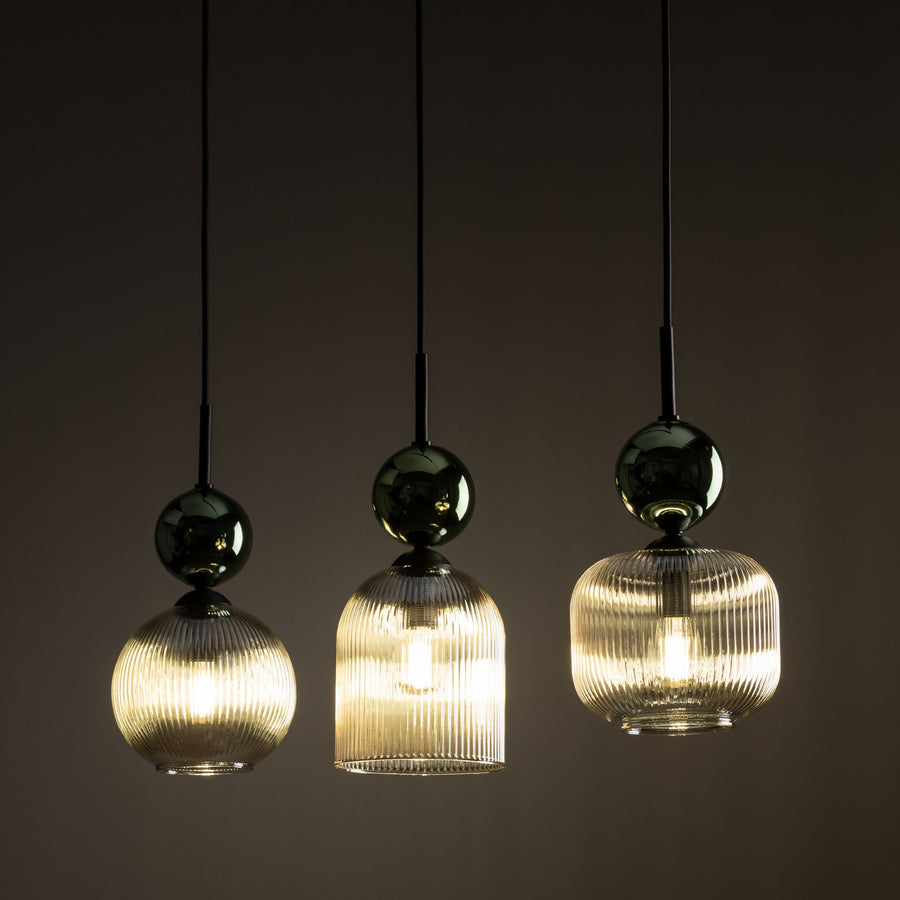 SOPHIA Green Cognac Pendant Chandelier – Glamour 3xE14