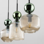 SOPHIA Green Cognac Pendant Chandelier – Glamour 3xE14