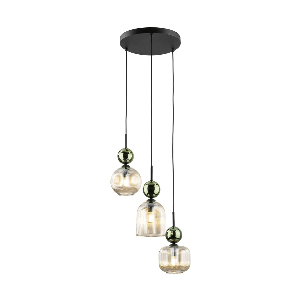 SOPHIA Green Cognac Pendant Chandelier – Glamour 3xE14 B
