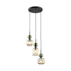 SOPHIA Green Cognac Pendant Chandelier – Glamour 3xE14 B