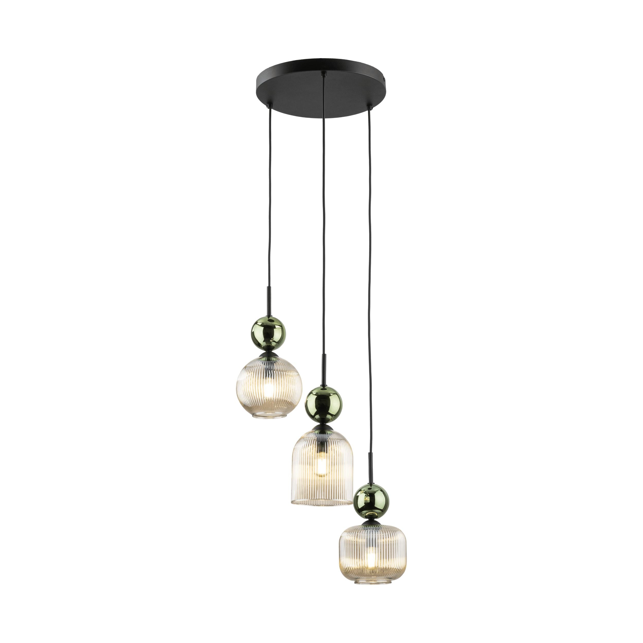 SOPHIA Green Cognac Pendant Chandelier – Glamour 3xE14 B