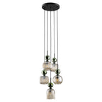 SOPHIA Green Cognac Pendant Chandelier – Glamour 5xE14