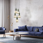 SOPHIA Green Cognac Pendant Chandelier – Glamour 5xE14