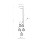 SOPHIA Green Cognac Pendant Chandelier – Glamour 5xE14