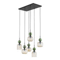 SOPHIA Green Cognac Pendant Chandelier – Glamour 6xE14