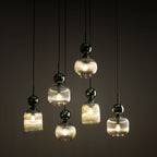SOPHIA Green Cognac Pendant Chandelier – Glamour 6xE14