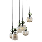 SOPHIA Green Cognac Pendant Chandelier – Glamour 6xE14