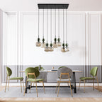 SOPHIA Green Cognac Pendant Chandelier – Glamour 8xE14