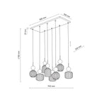 SOPHIA Green Cognac Pendant Chandelier – Glamour 8xE14