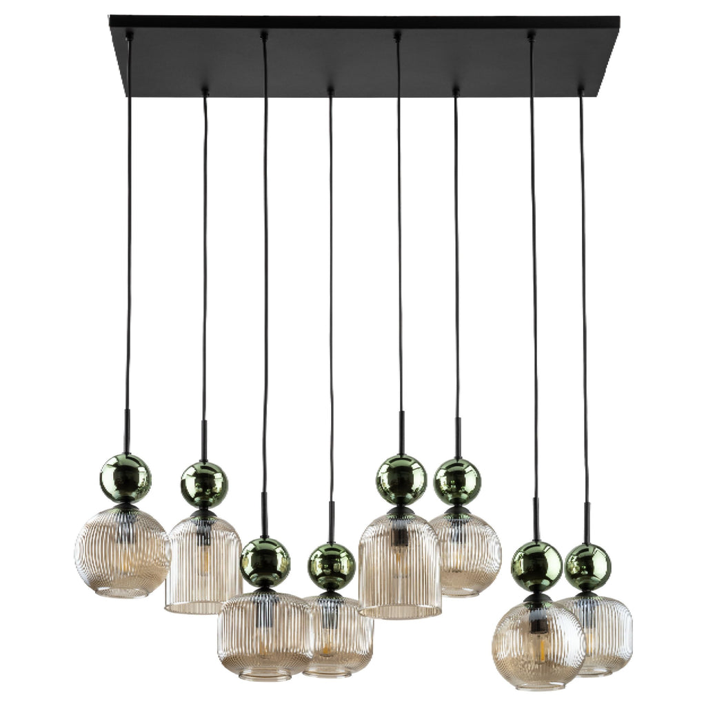 SOPHIA Green Cognac Pendant Chandelier – Glamour 8xE14