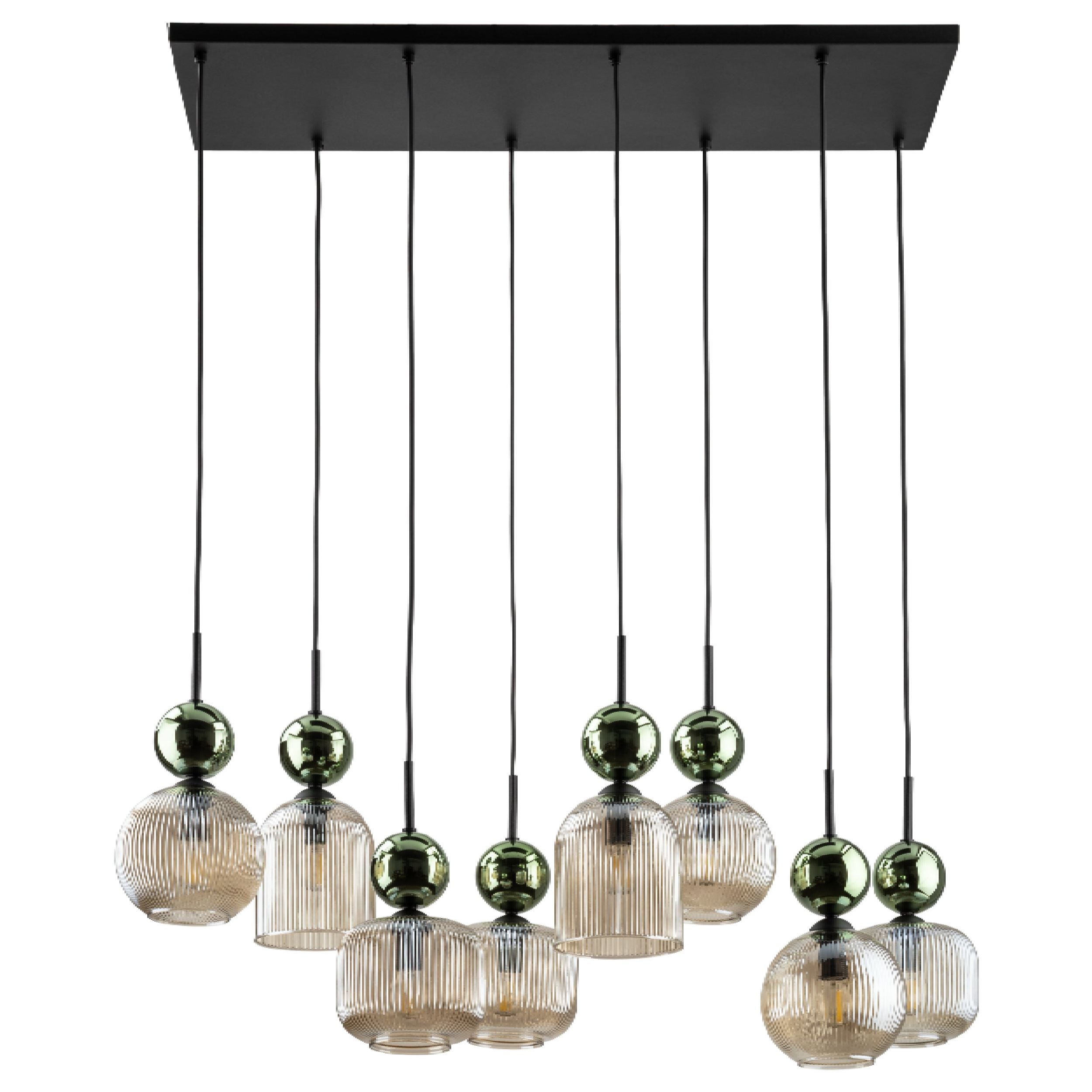 SOPHIA Green Cognac Pendant Chandelier – Glamour 8xE14