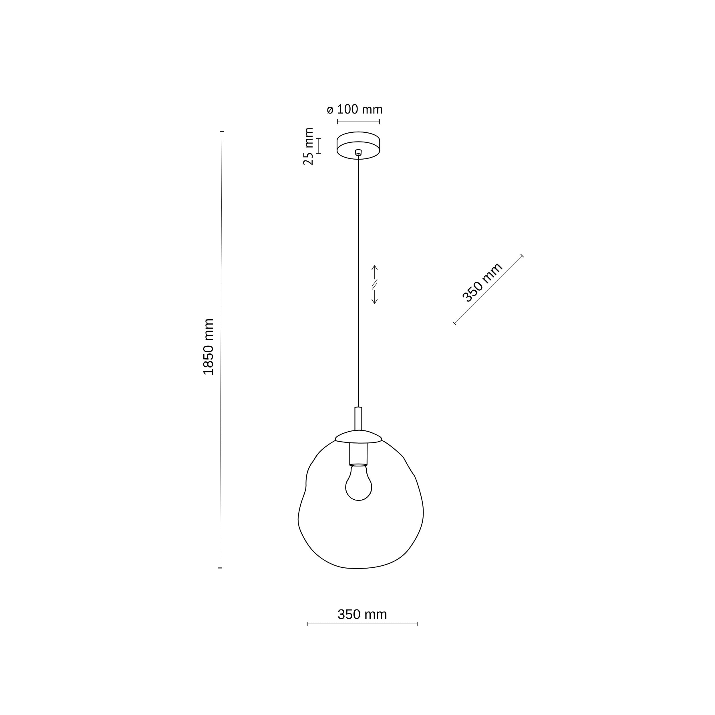 LAVA L Pendant Light – Modern 1xE27