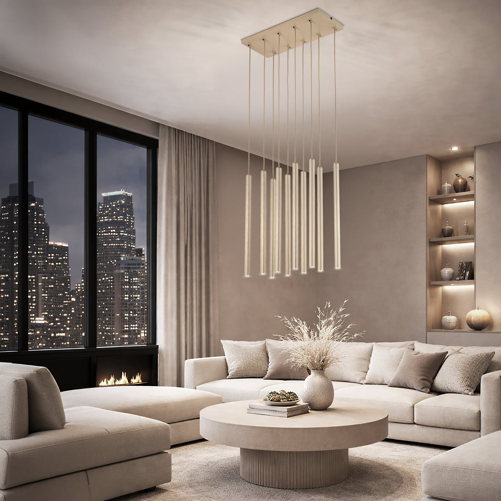 FERRO Linear Chandelier 10xG9 – Industrial