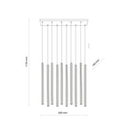 FERRO Linear Chandelier 10xG9 – Industrial