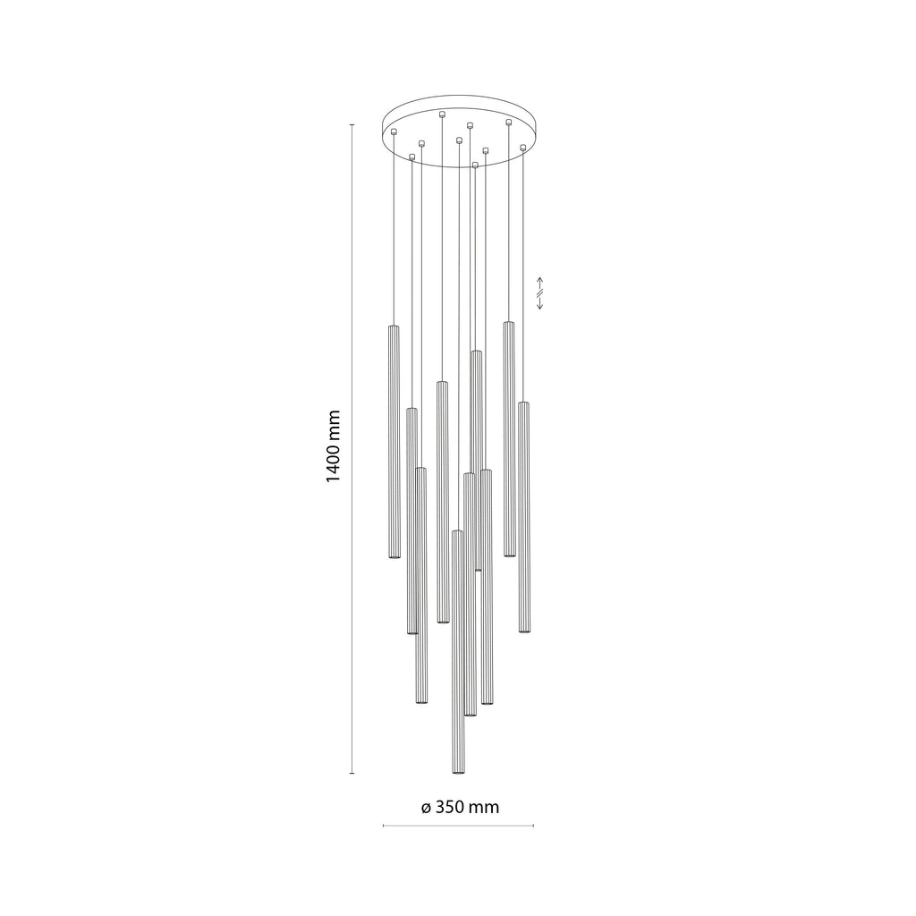FERRO Ring Chandelier 10xG9 – Industrial
