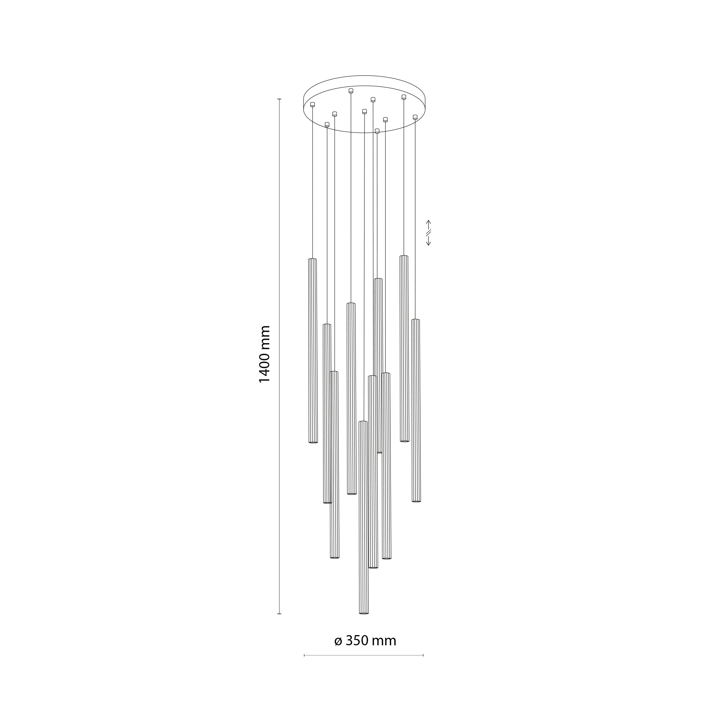 FERRO Ring Chandelier 10xG9 – Industrial