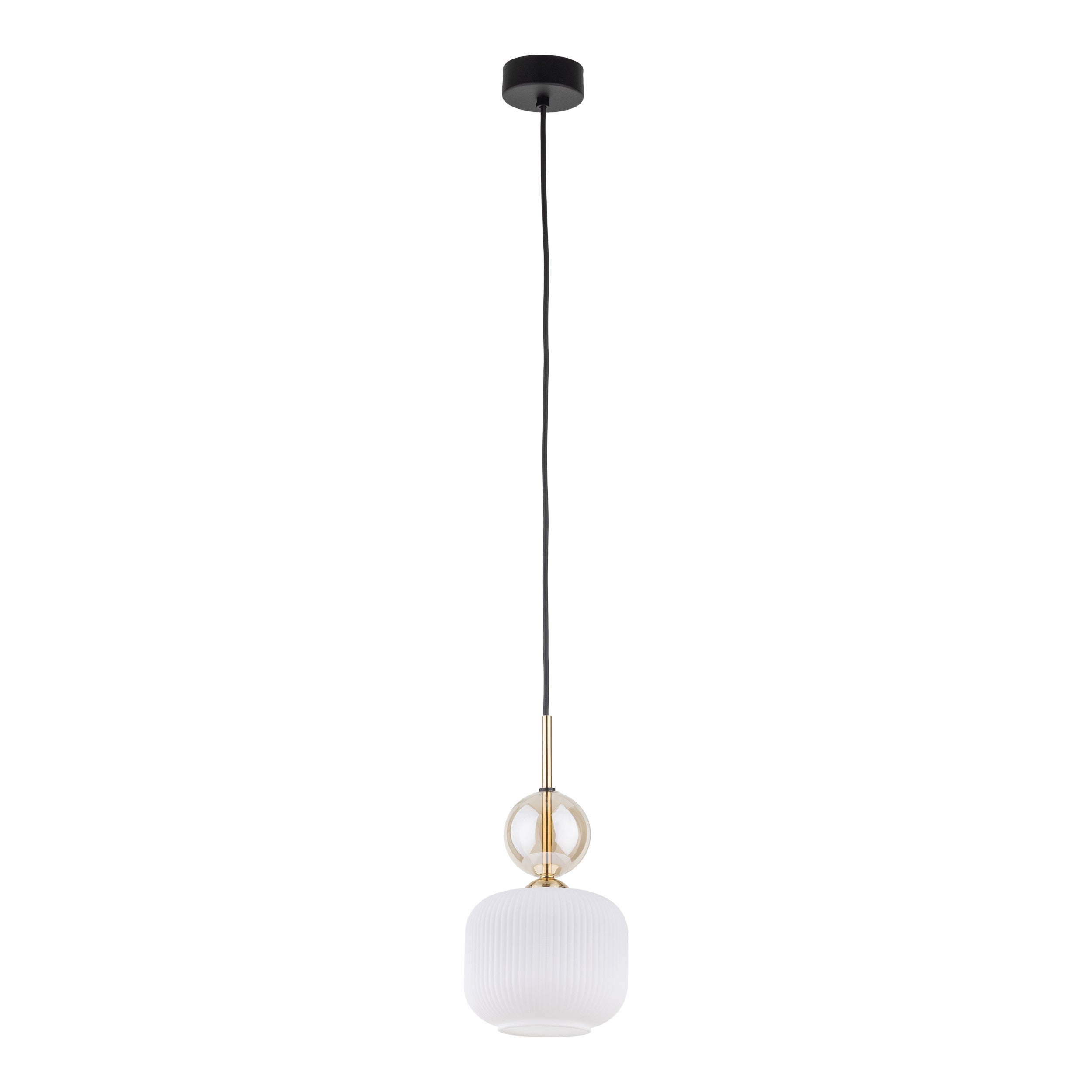 SOPHIA Black Gold Pendant Light – Glamour Glass Shade 1xE14