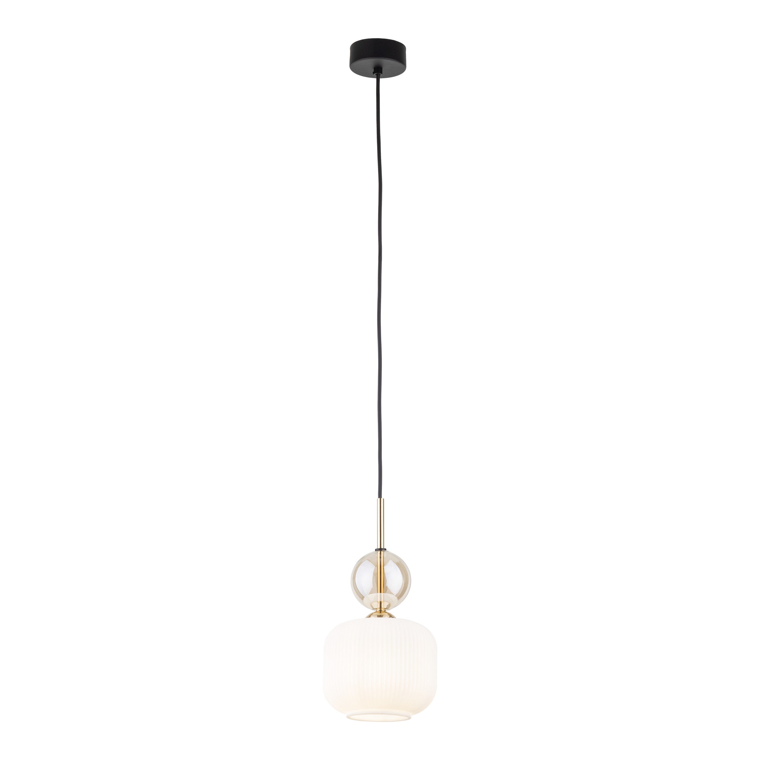 SOPHIA Black Gold Pendant Light – Glamour Glass Shade 1xE14