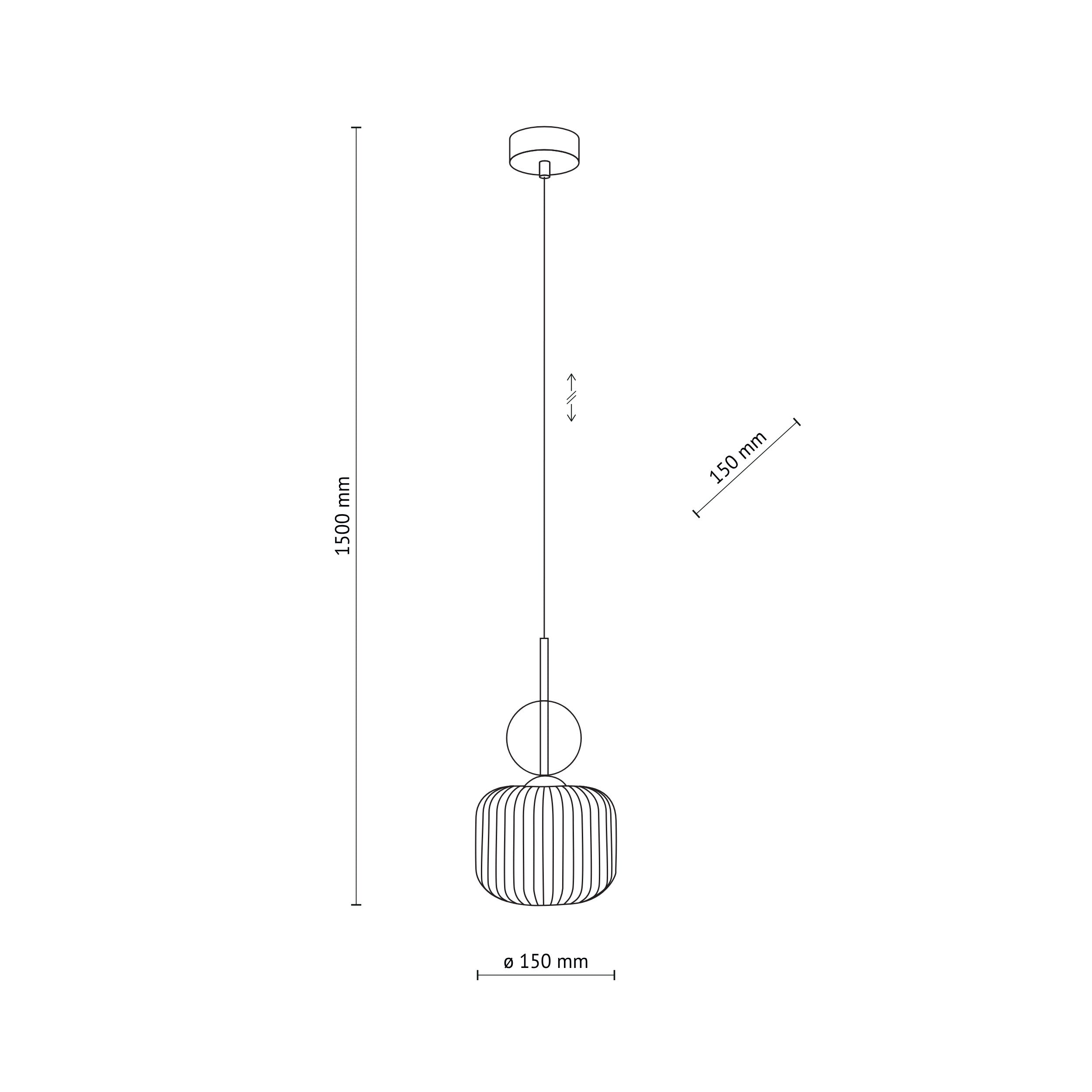 SOPHIA Black Gold Pendant Light – Glamour Glass Shade 1xE14