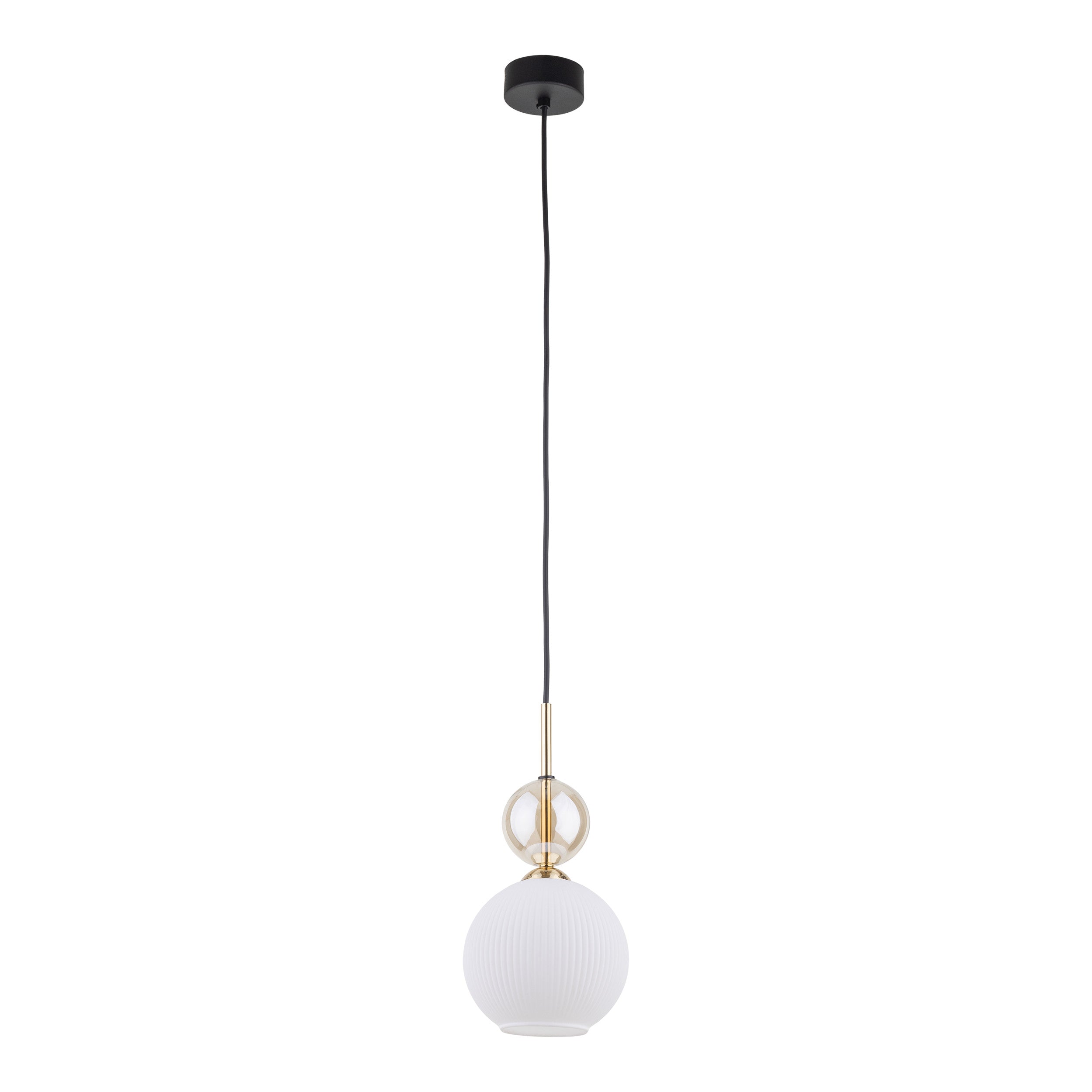 SOPHIA Black Gold Pendant Light – Glamour Opal Shade 1xE14