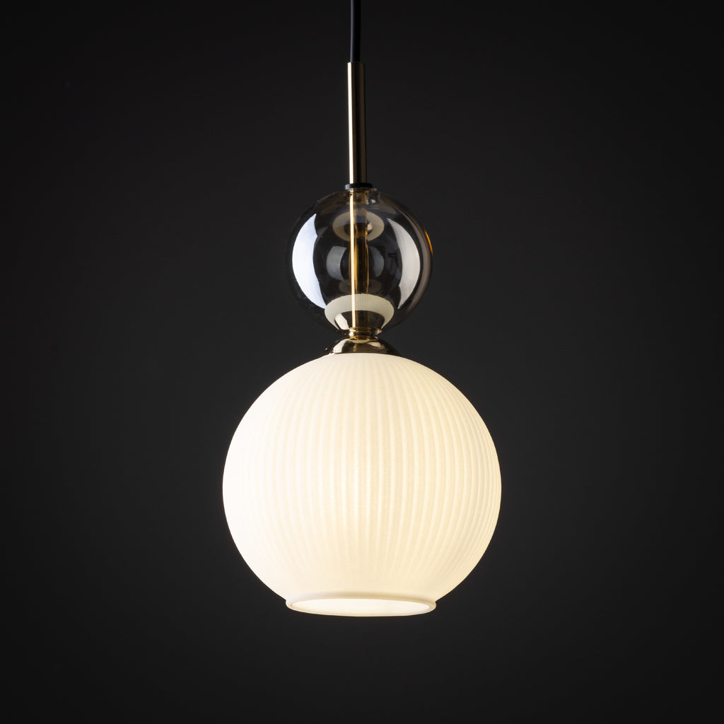 SOPHIA Black Gold Pendant Light – Glamour Opal Shade 1xE14