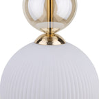 SOPHIA Black Gold Pendant Light – Glamour Opal Shade 1xE14