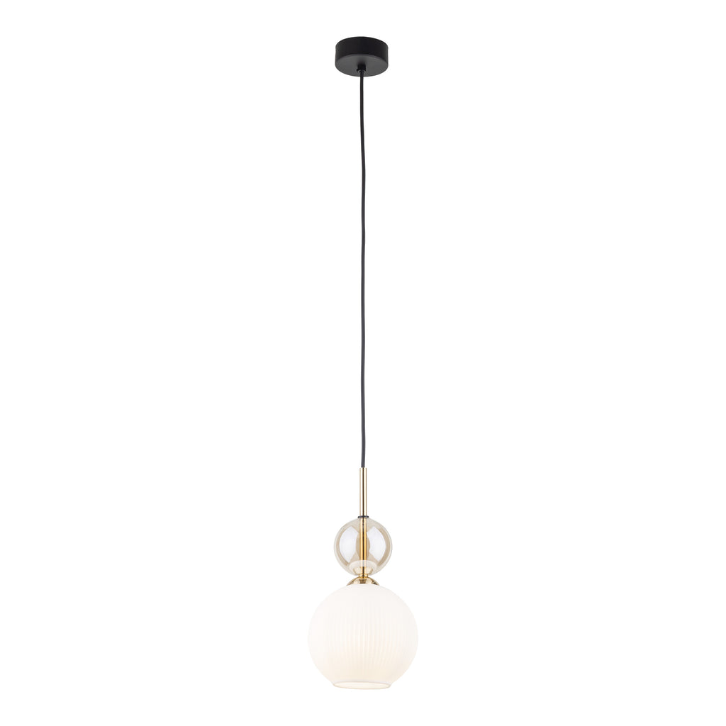 SOPHIA Black Gold Pendant Light – Glamour Opal Shade 1xE14