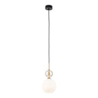 SOPHIA Black Gold Pendant Light – Glamour Opal Shade 1xE14
