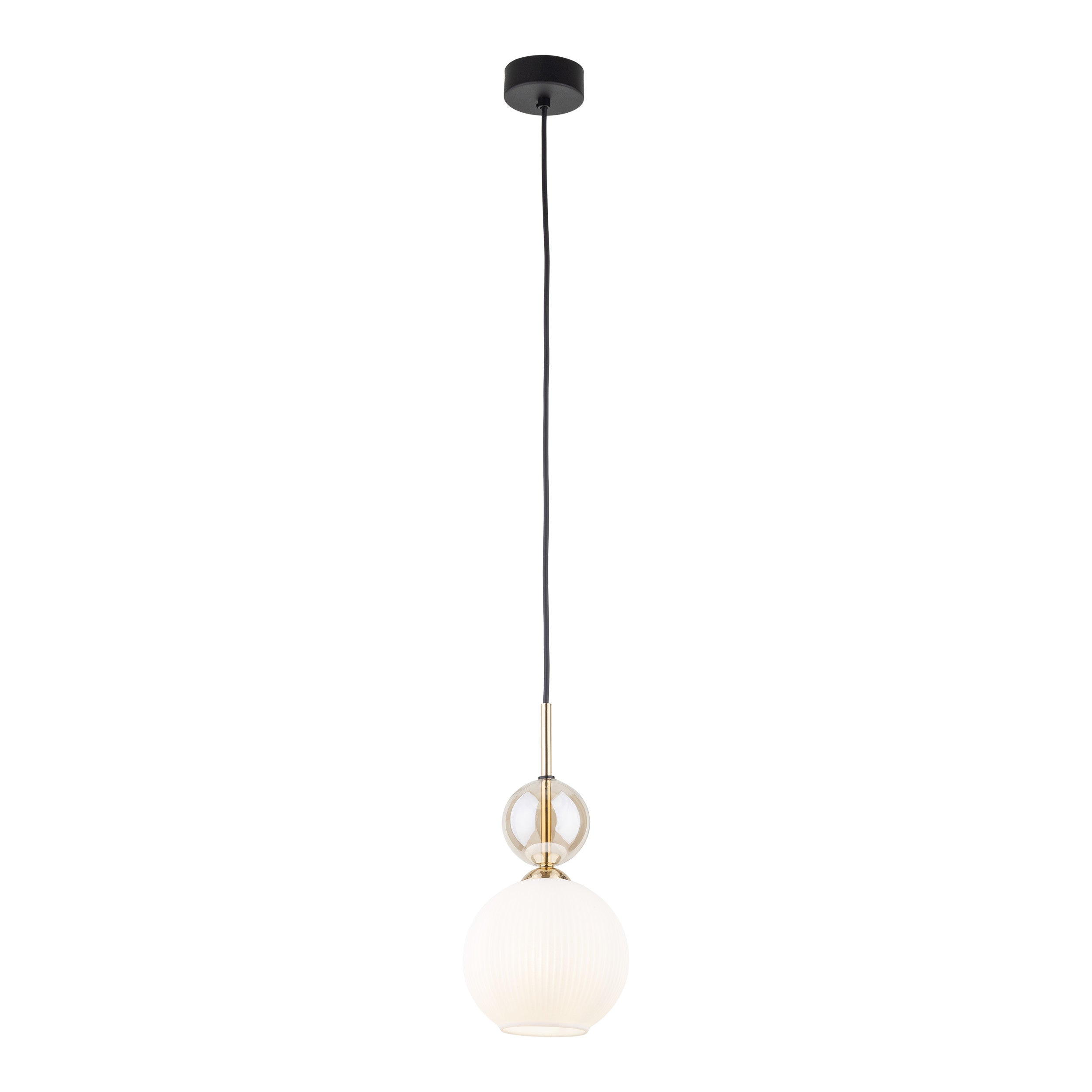 SOPHIA Black Gold Pendant Light – Glamour Opal Shade 1xE14