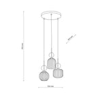 SOPHIA Black Gold Pendant Chandelier – Glamour 3xE14 B