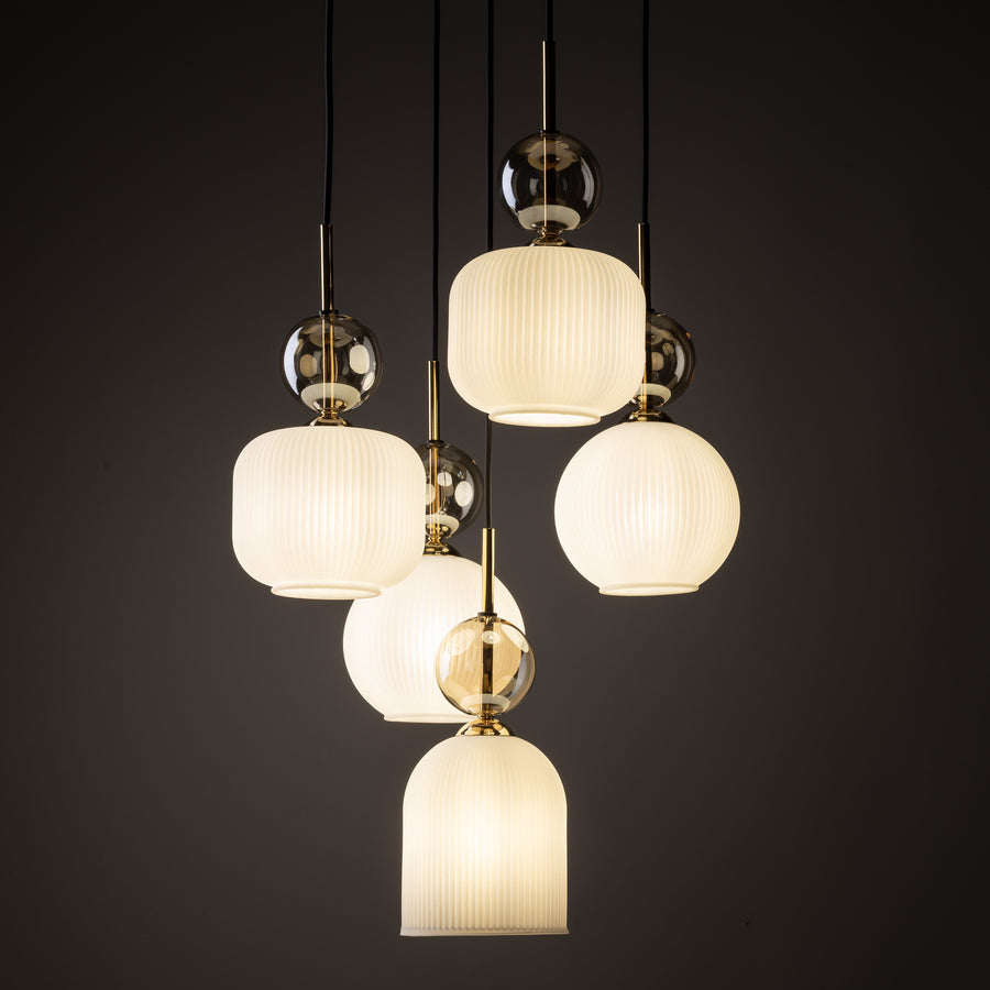 SOPHIA Black Gold Pendant Chandelier – Glamour 5xE14