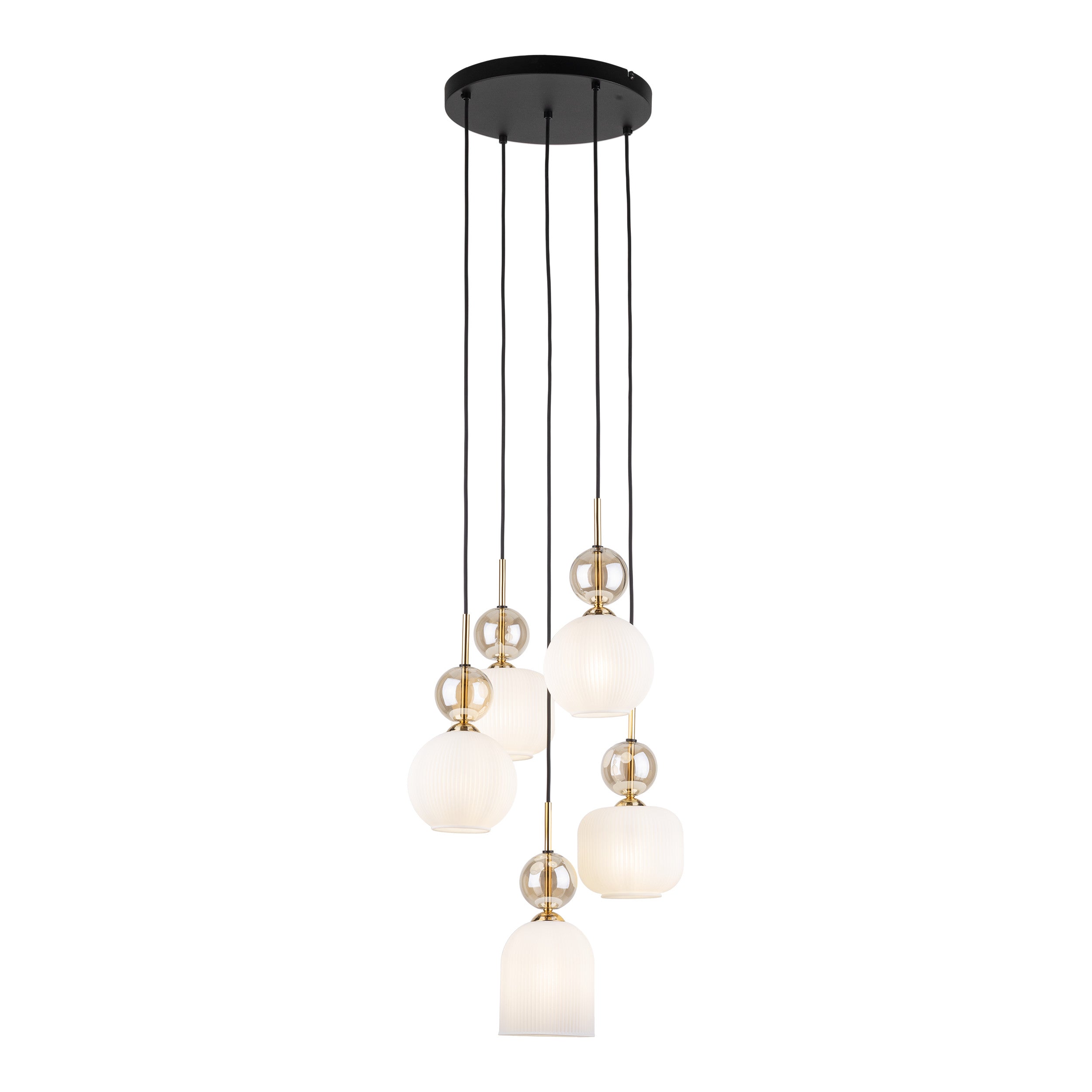SOPHIA Black Gold Pendant Chandelier – Glamour 5xE14