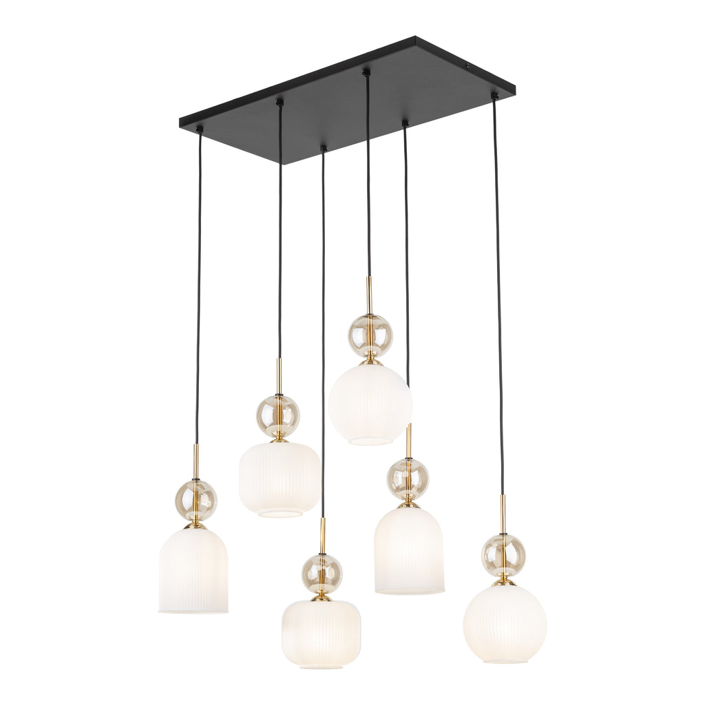 SOPHIA Black Gold Pendant Chandelier – Glamour 6xE14