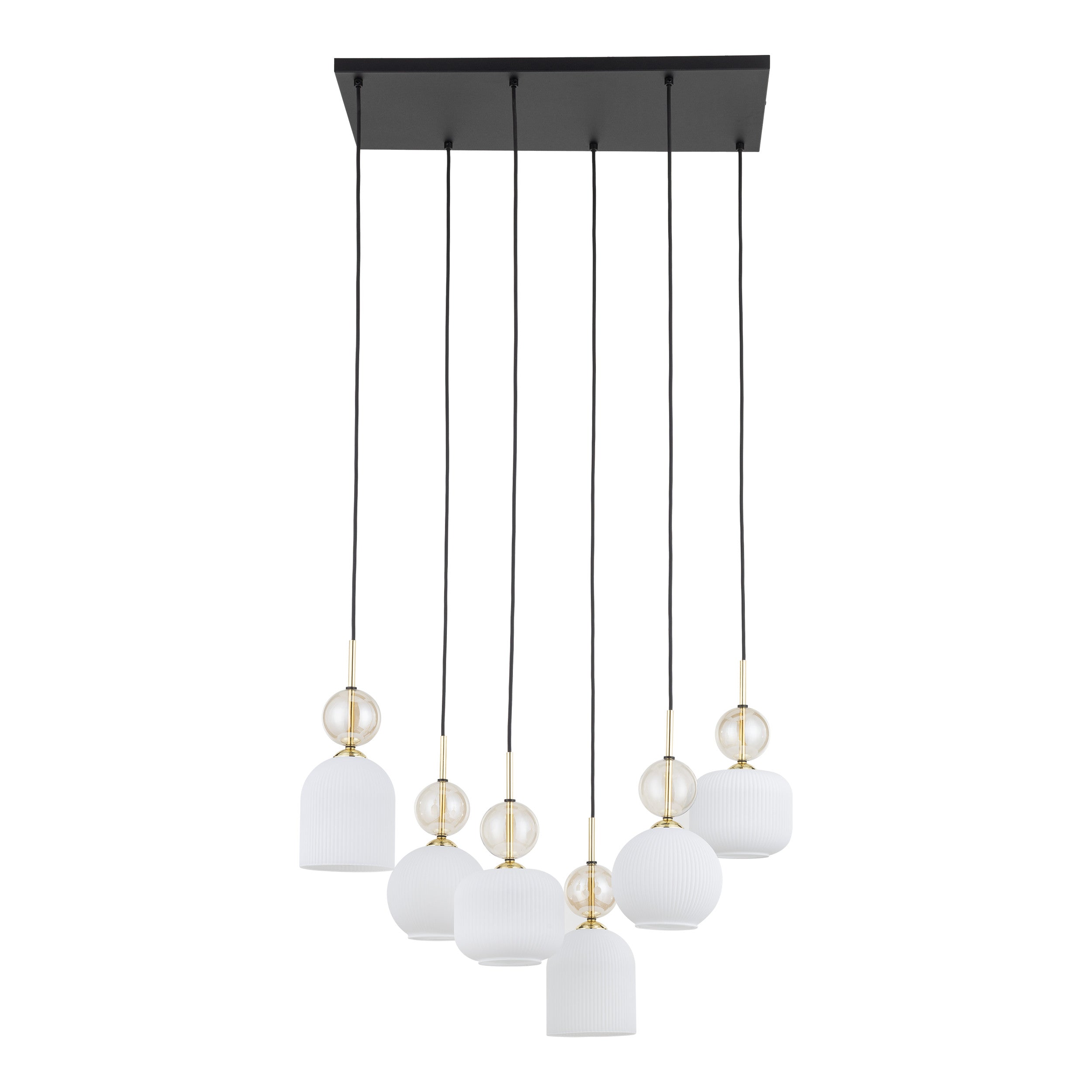 SOPHIA Black Gold Pendant Chandelier – Glamour 6xE14