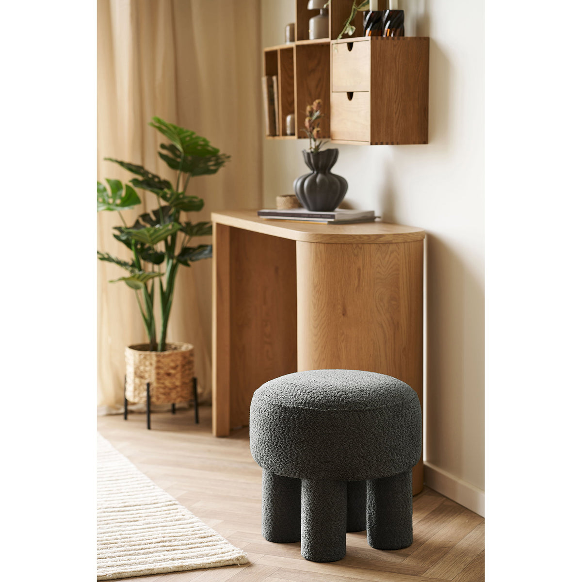 Canberra Pouf — Charcoal