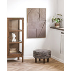 Falkirk Pouf — Black / White / Brown