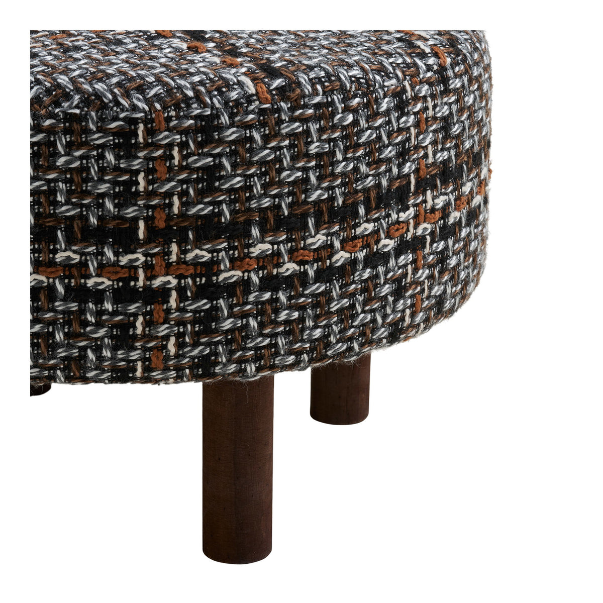 Falkirk Pouf — Black / White / Brown
