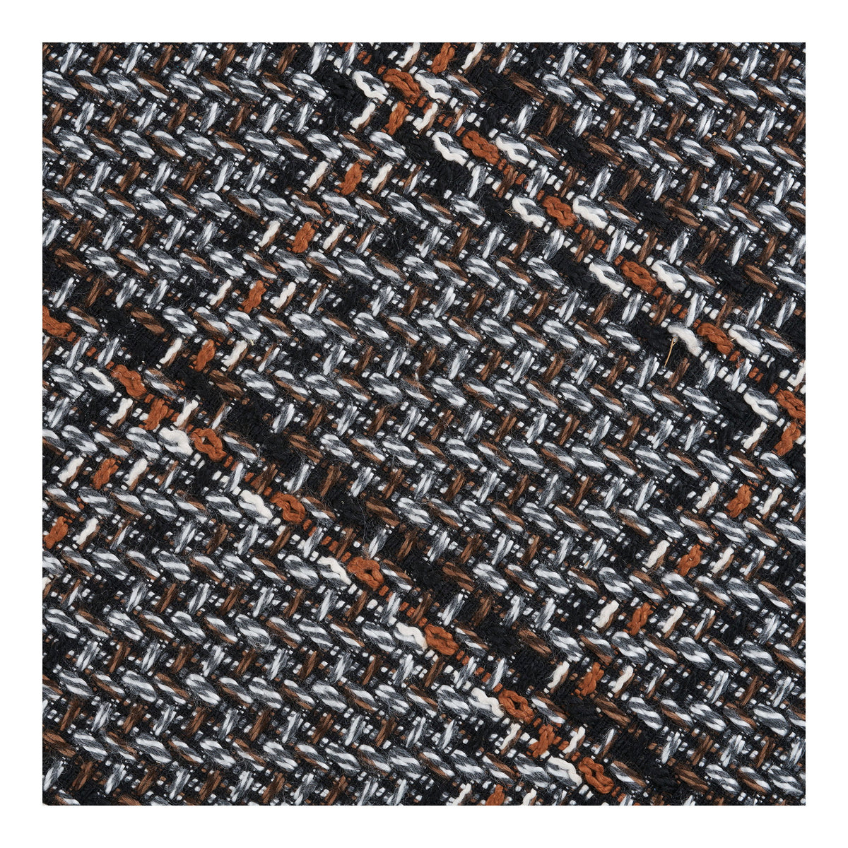 Falkirk Pouf — Black / White / Brown
