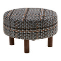 Falkirk Pouf — Black / White / Brown