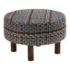 Falkirk Pouf — Black / White / Brown