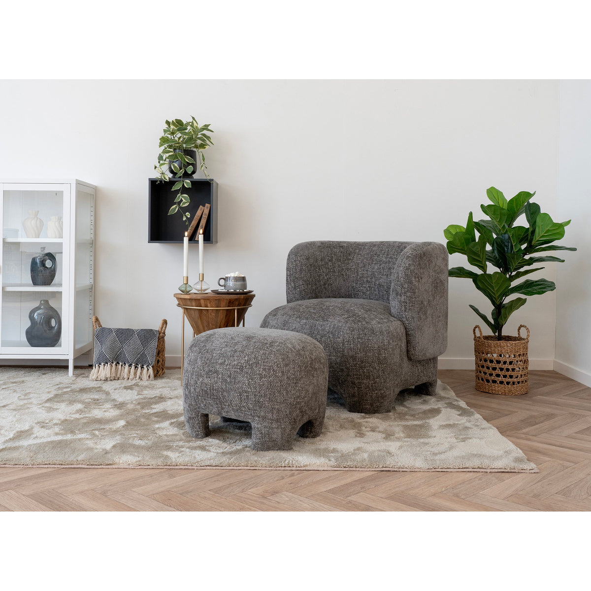 Nazare Pouf — Grey