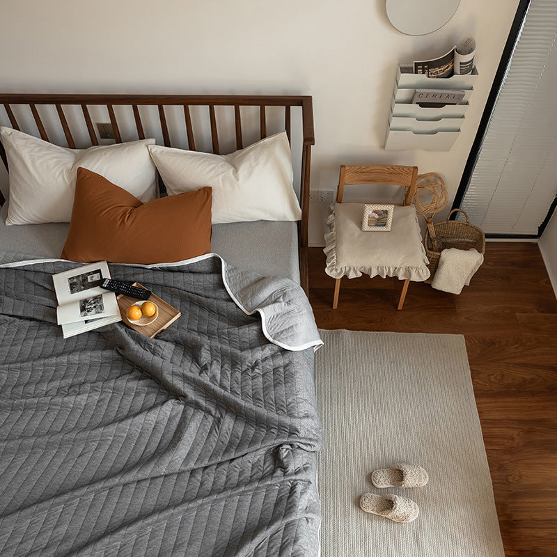 Japanese Summer Quilt, Indian Cotton Summer Cool Quilt, Air Conditioner Quilt, Summer Blanket, Pure Cotton Striped Quilt