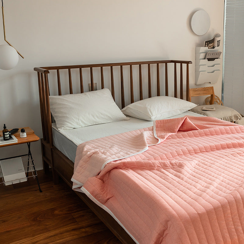 Japanese Summer Quilt, Indian Cotton Summer Cool Quilt, Air Conditioner Quilt, Summer Blanket, Pure Cotton Striped Quilt