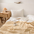 Japanese Summer Quilt, Indian Cotton Summer Cool Quilt, Air Conditioner Quilt, Summer Blanket, Pure Cotton Striped Quilt