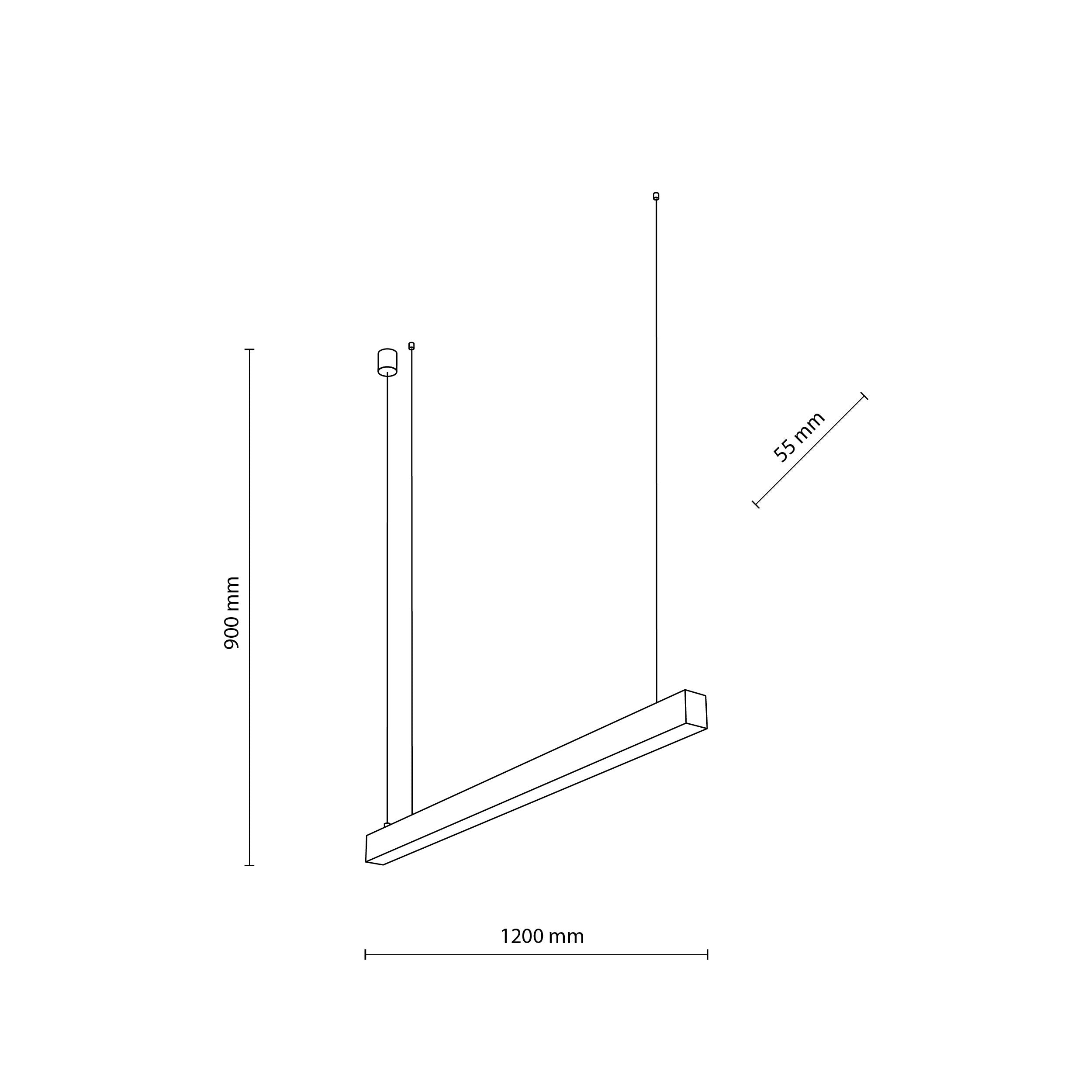 Luxe Linear Pendant Black