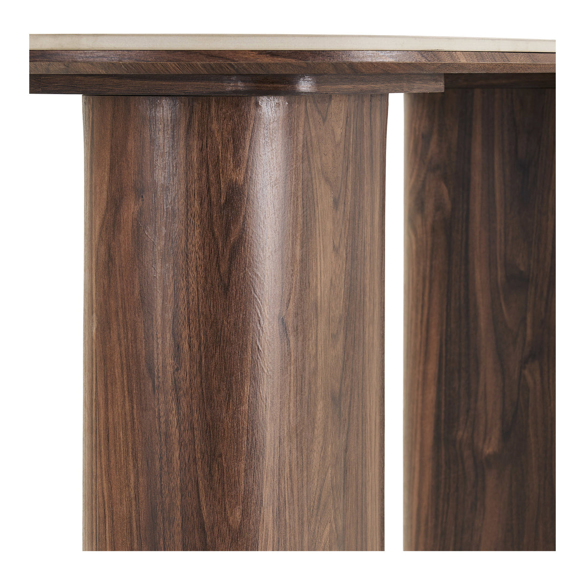 Delphi Console Table — Travertine / Dark brown