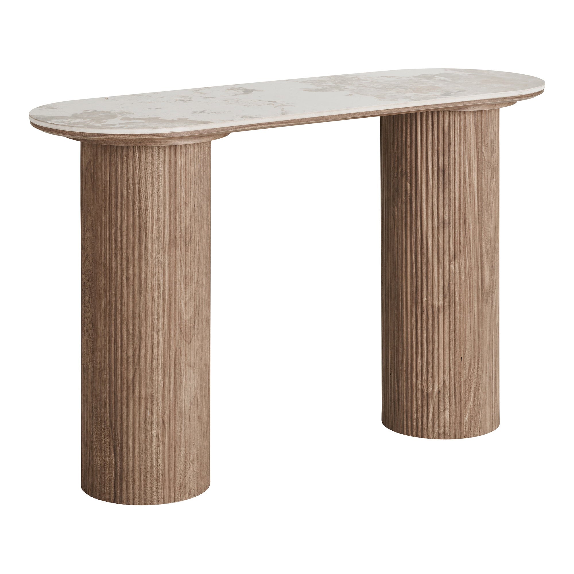 Athens Console Table — White / Brown