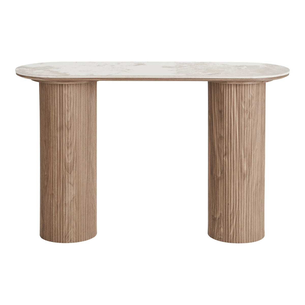 Athens Console Table — White / Brown