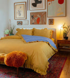 Washed Cotton Bedding Set - Breathable Bed Sheets - Ohra