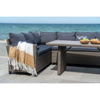 Sintra Plaid - Plaid, black/white/brown 130x170 cm